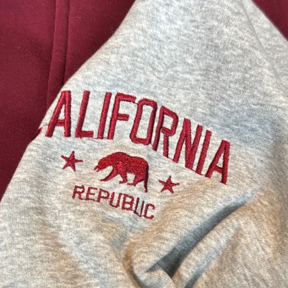 Burgundy and Gray Varsity Jacket - Picture 5 of 11